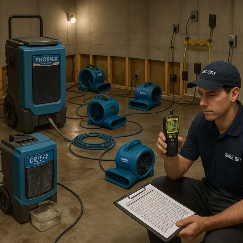 Structural Drying and Dehumidification process in Landover Hills, MD